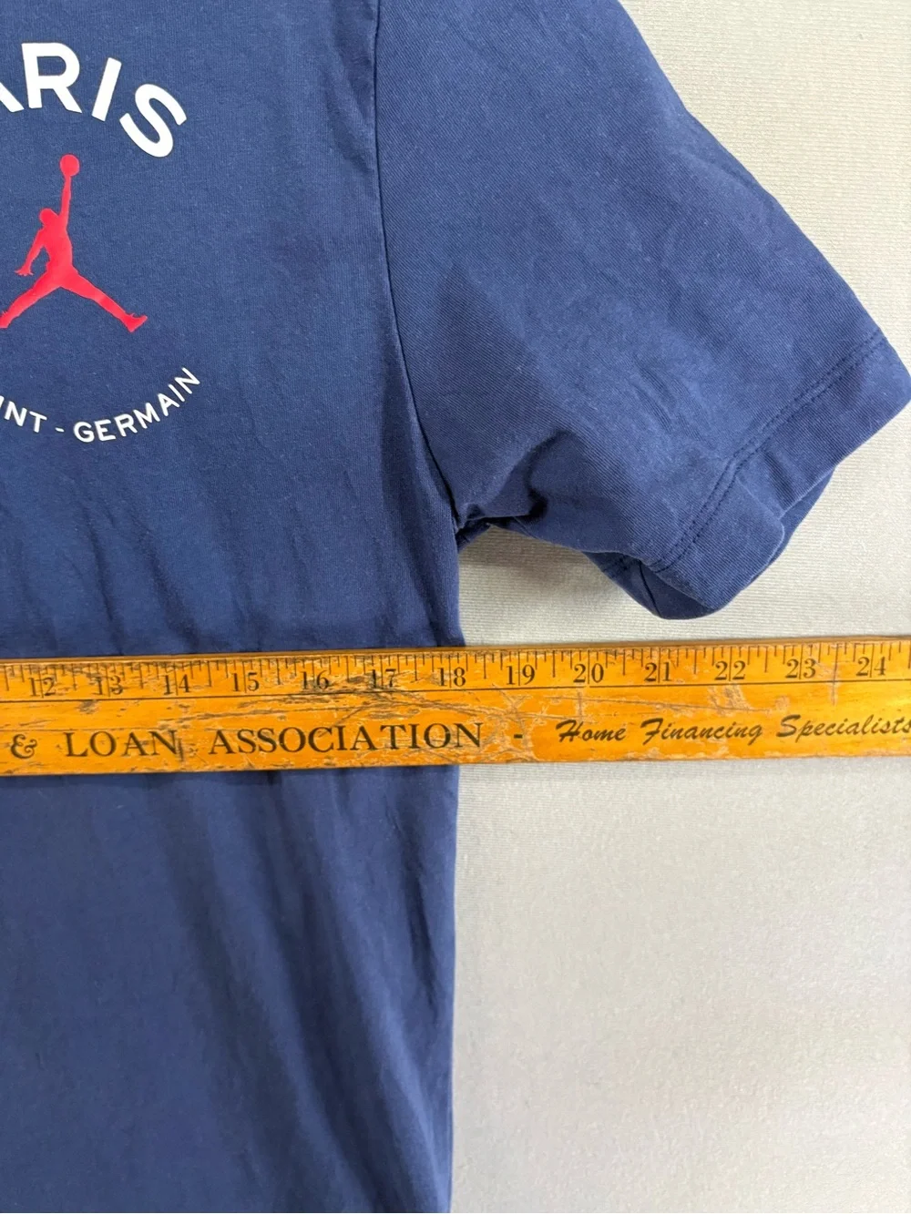Nike AIR JORDAN x PARIS Saint Germain PSG Graphic T Shirt Navy Blue Size SMALL